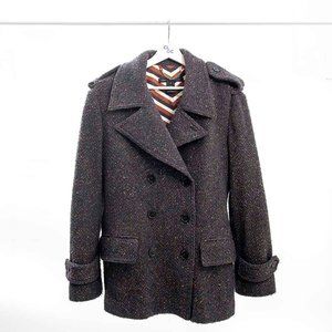 Marc by Marc Jacobs Double Breasted Tweed Pea Coat